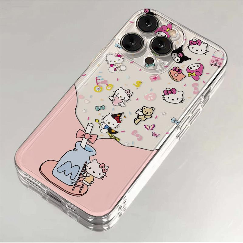 KT Sanrio for Apple 16PROMAX mobile phone case iPhone15 new Apple 14/13/12 transparent soft