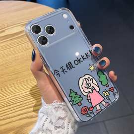 ok女孩适用苹果17PROMAX手机壳16PRO硅胶15PROMAX卡通14/13/12/XR
