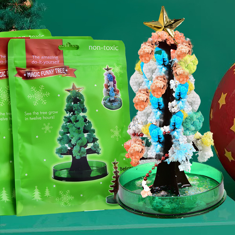 Paper Tree Flowering Christmas Tree Magic Watering Growth Creative Magic Crystal Tree diy Handmade Science and Education Experimental Toys