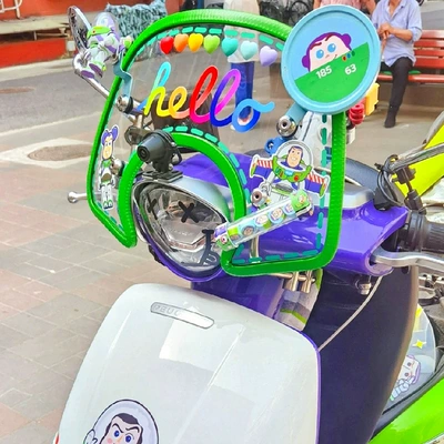 Motorcycle front windshield protection strip battery car decorative