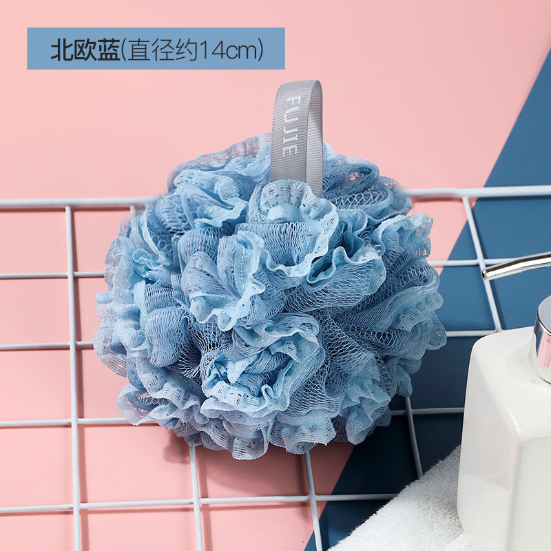 花が飛ばないバスボール、超柔らかいバスレースバスボール、大きめの柔らかい泡立ち、快適な背中こすり|undefined