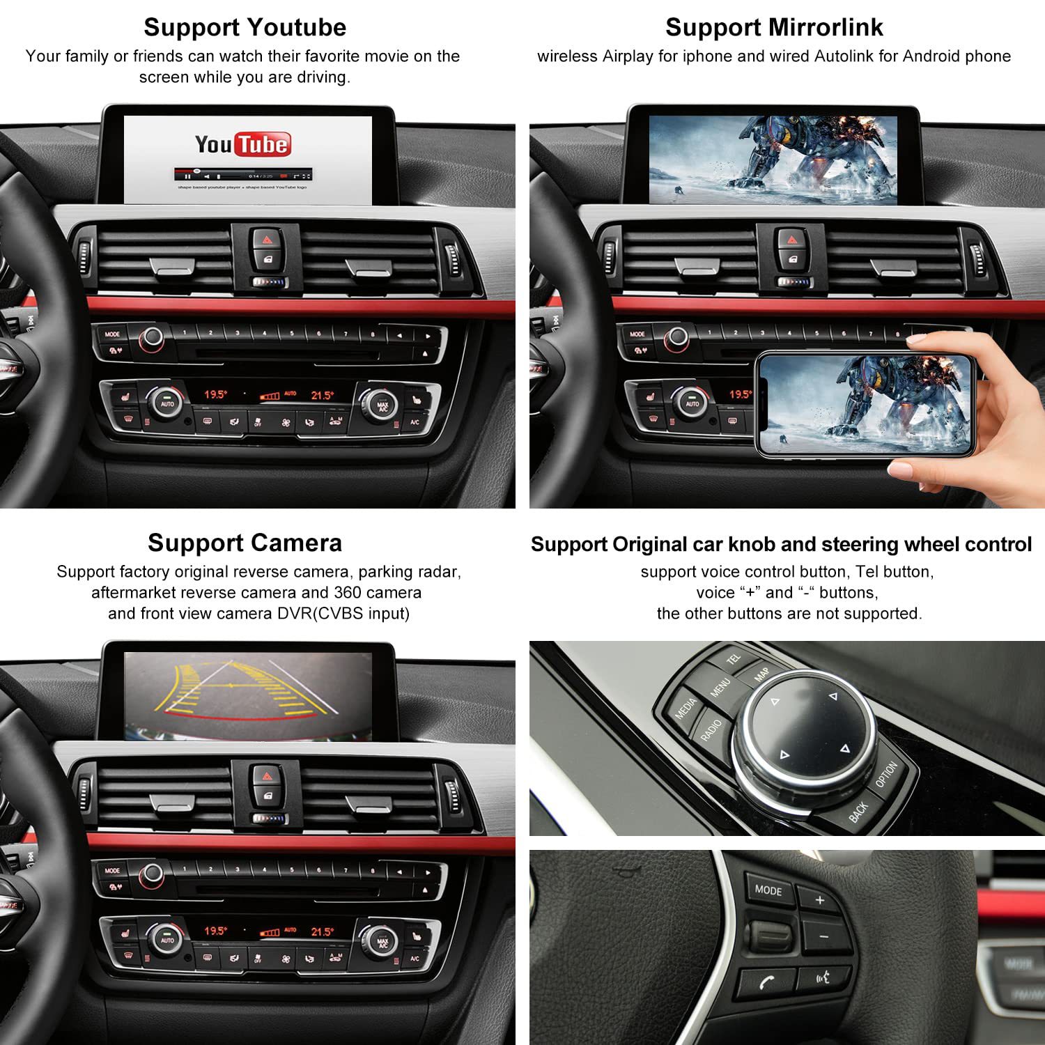 RoadTop Wireless CarPlay Decoder Module Car Machine Interconnection Suitable for Bmw EVO Decoder