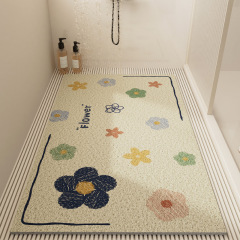 小清新シャワールームのフロアマット浴室のシルクリングの耐摩耗性滑り止め床マットトイレの水切り防止床マット