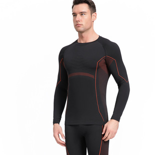 In stock men's ski quick-drying clothes sweat-wicking quick-drying clothes functional sports compression clothes outdoor thermal underwear suit