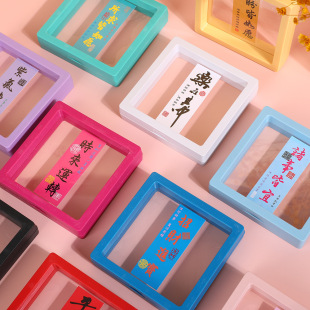 Temple with blessing words sticker suspension box national tide transparent jewelry display box scenic bracelet packaging box