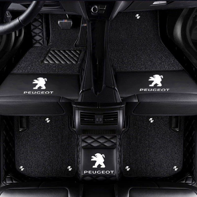 mats Peugeot 307 2008 3008, Modelə uyğun ayaqaltı - peugeot-2008-2014-2019-double-layer-pure-black-black-silk-loop