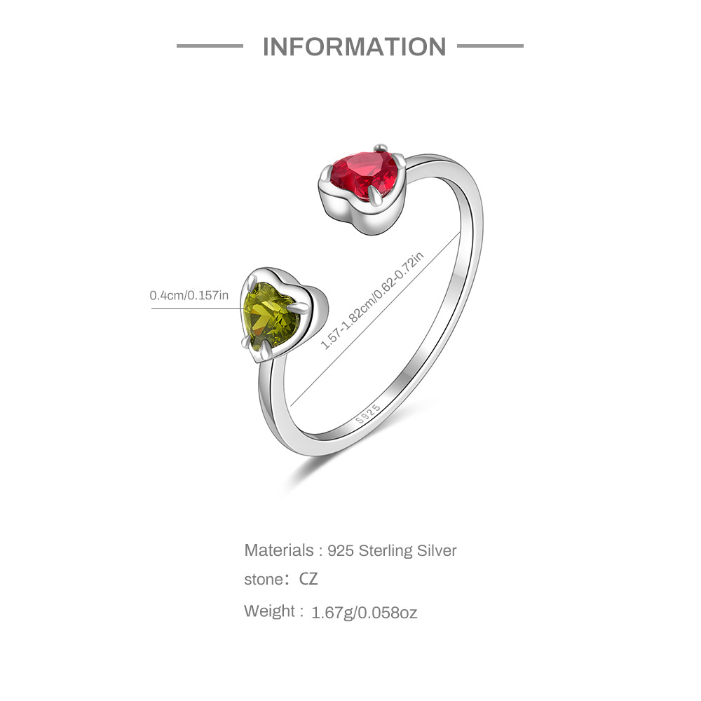 2g Weight Zircon Inlay Material Open Rings Classification Adjustable Ring Size 1 Piece Quantity Daily Occasion 925 Sterling Silver Material Cross, Heart Shape, Butterfly Pattern All Seasons Season Women's Gender Plating, Inlay Design Simple Style, IG Style Style 925 Sterling Silver Zircon Cross Heart Shape Butterfly Open Rings 925 Sterling Silver Rings 无