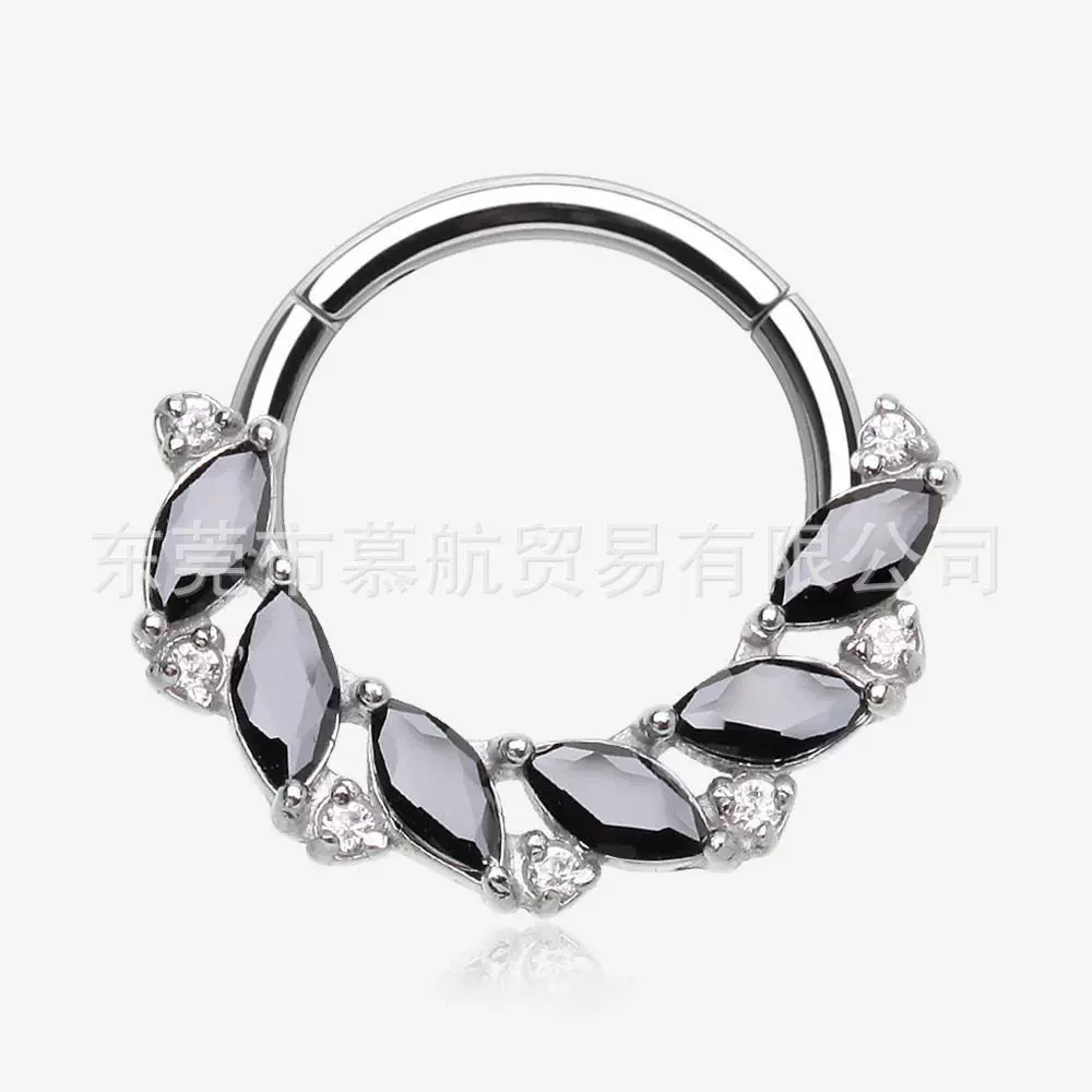 Nose piercing with zircon, jewelry