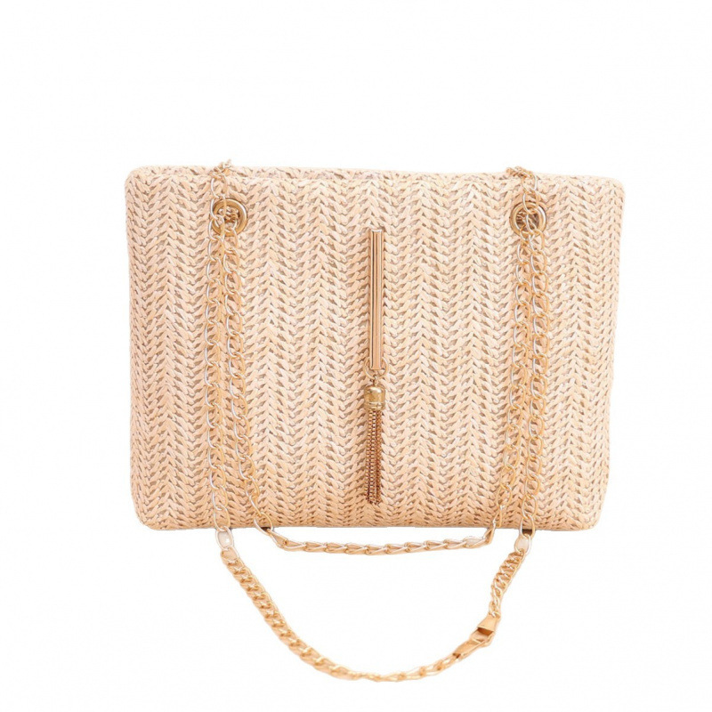 Bolso de cadena para mujeres 2025 nuevo bolso de cadena de verano coreano de moda tejido universal bolso de hombro de mujer image 5