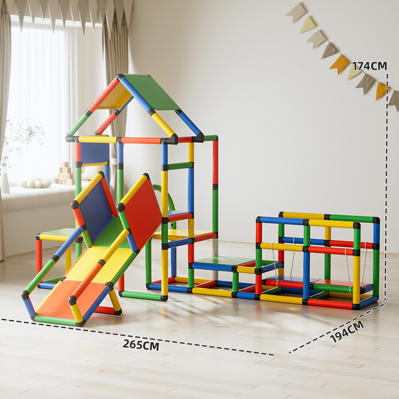 Pipa de escalada de tubería de cambio múltiple combinación de jardín de infantes de color interior de escalada de niños entrenamiento sensorial de escalada de roca juguetes de puente oscilante