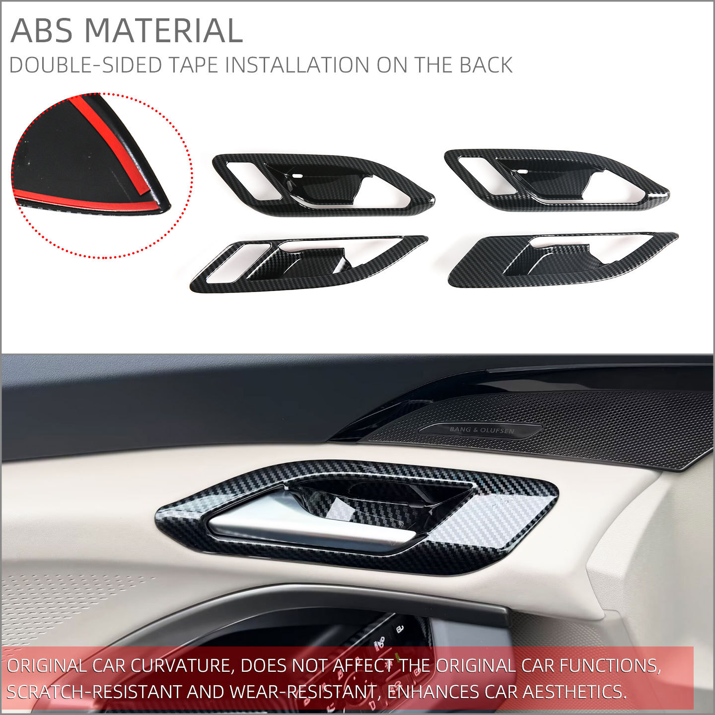 Equipado con 26 accesorios de modificación interior de pegatinas protectoras de mango de tazón de puerta interior del Marco decorativo de mango interior Audi q5l image 5