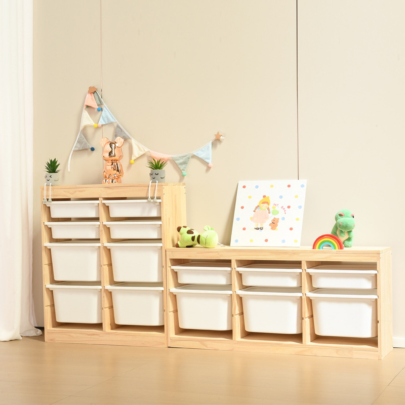 子供のおもちゃ収納キャビネット大容量無垢材おもちゃキャビネットベビー用品収納ラックベビールーム収納キャビネット|undefined