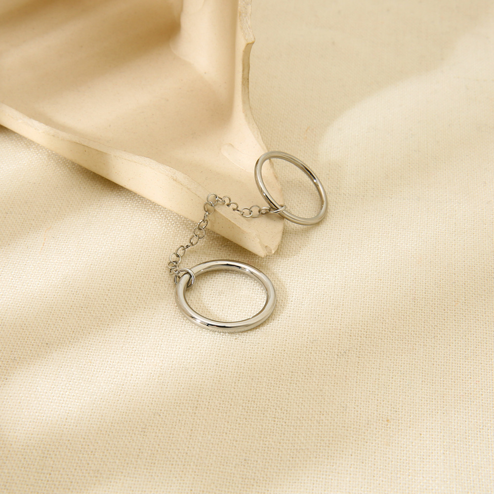 Daily Occasion 304 Stainless Steel Material Wholesale Jewelry Modern Style Round 304 Stainless Steel Artificial Pearls Zircon 18K Gold Plated White Gold Plated Inlay Rings