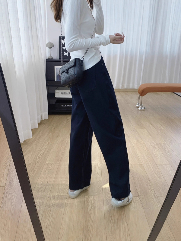 四面弹莱赛尔高腰显瘦弯刀牛仔裤女秋季裤子宽松直筒阔腿裤春秋|undefined