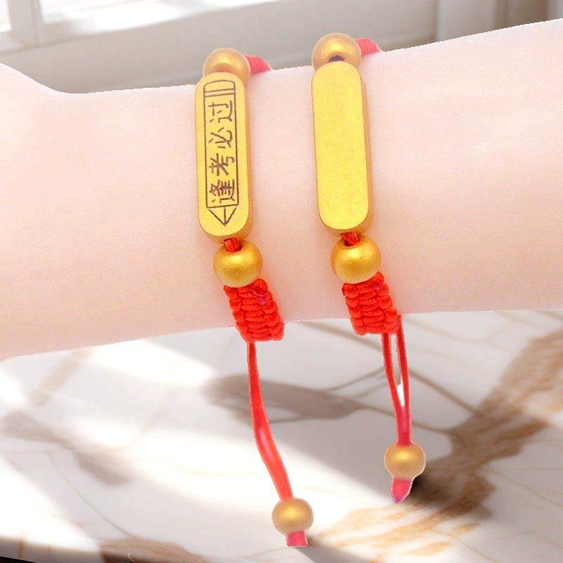Children's red rope bracelet, hand-woven colorful cord, adjustable length