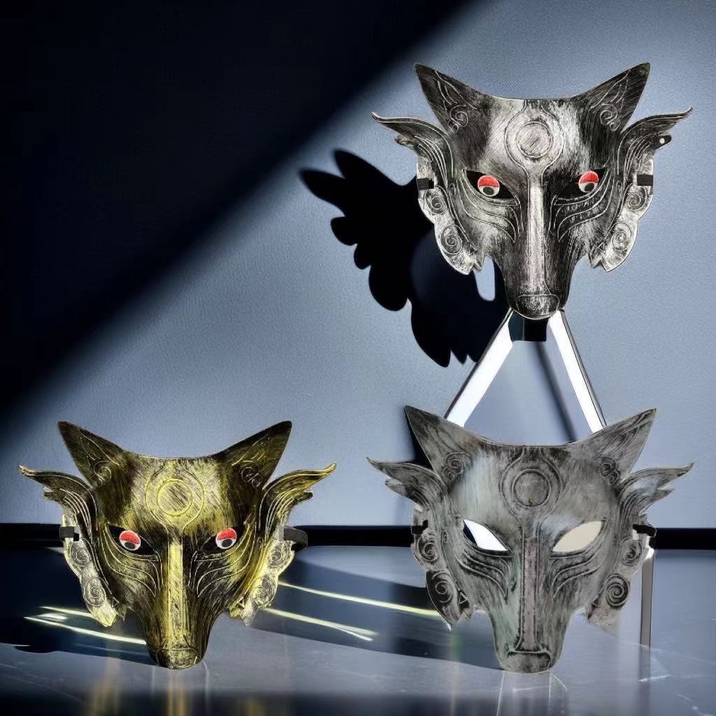 Cross-border supply chain wolf head mask ghost face stage props children wolf head set creative mask wholesale