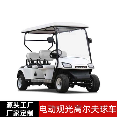 Electric Four-Wheel Sightseeing Car, Golf Cart, Tourist Electric Shuttle Car, 4-Seater Electric Golf Cart
