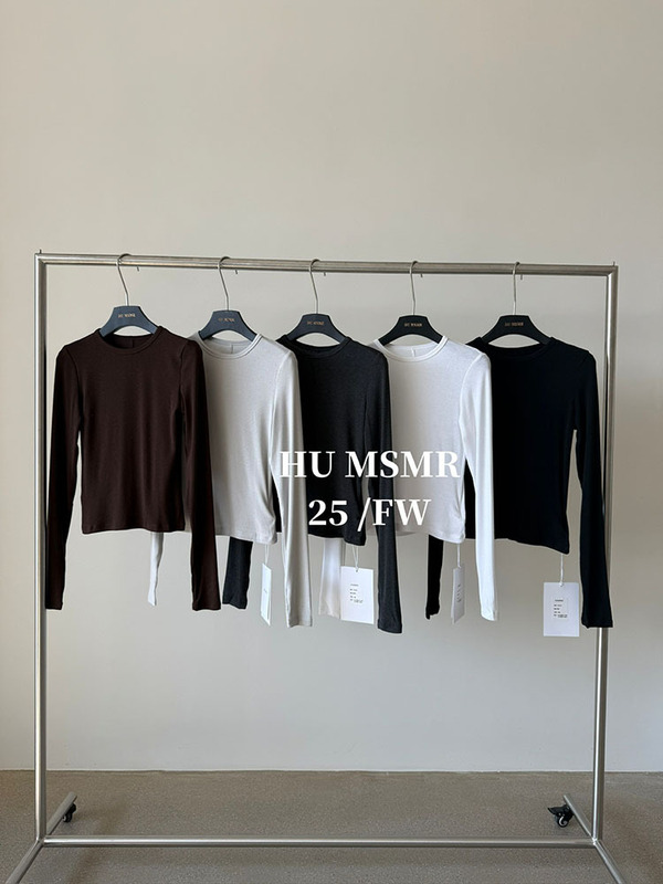 广州十三行HUMSMR爆款简约百搭圆领修身纯色长袖T恤D1850|undefined