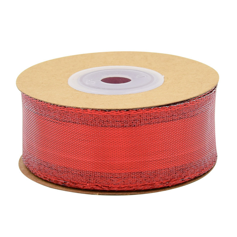 Transfronterizo nuevo color de Navidad tejido de cebolla dorada caja de regalo empaque de cebolla dorada de plata fina cinta 2 alambre de hierro 10 yardas