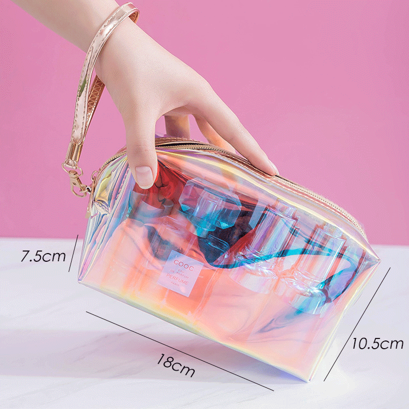 Nuevo bolso cosmético de TPU bolsa de almacenamiento de láser cosmético bolsa transparente portátil colorido viaje bolsa de lavado transfronterizo