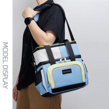 跨境大容量饭盒包多功能野餐外卖送餐包单肩保冷袋红酒冰包批发