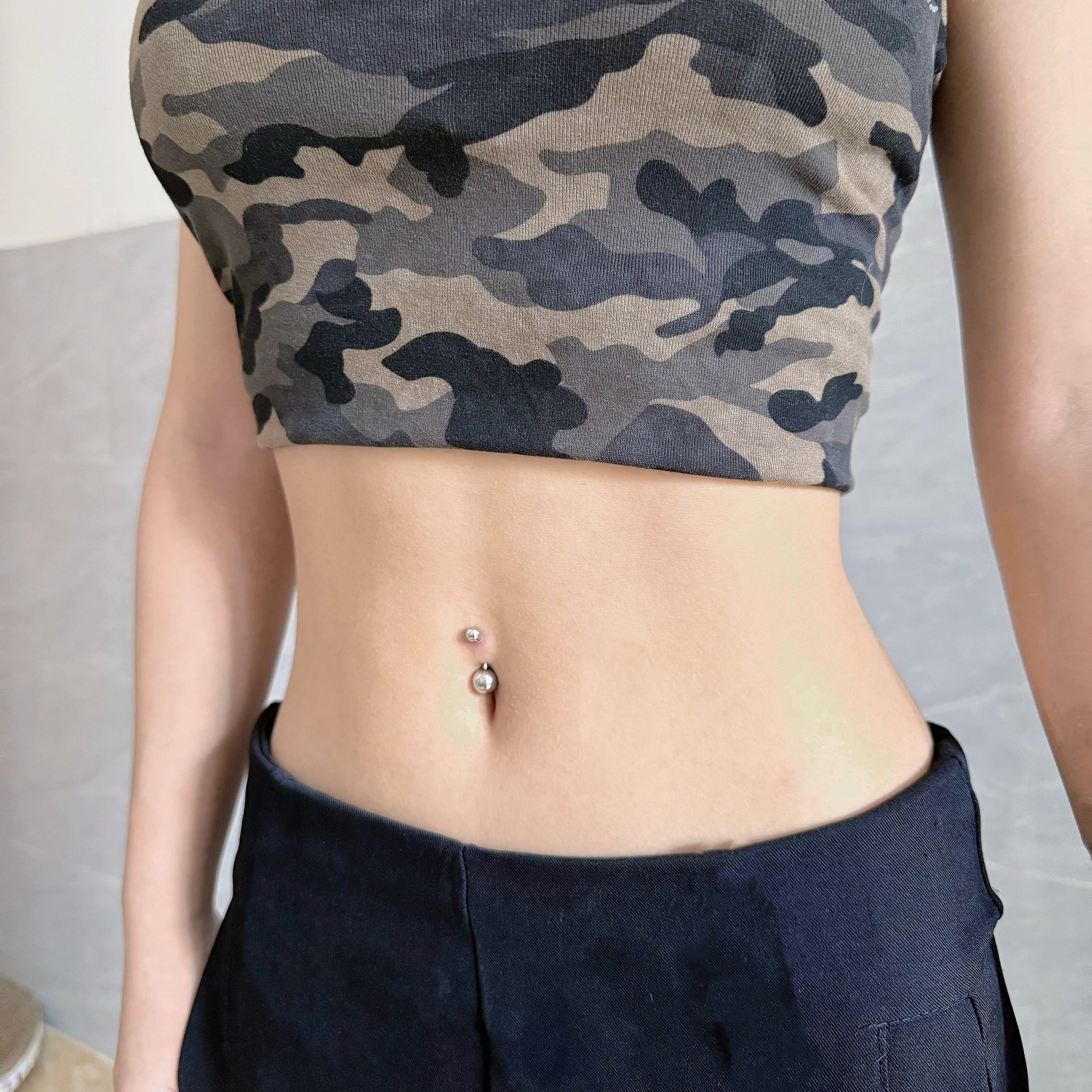 Labret stud lip piercing jewelry styling detail