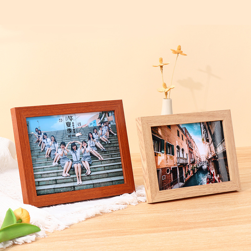 Wooden photo frame 6 inch 7 inch 8 inch simple color photo wall 10 inch wedding photo 5 memorial a4 photo frame