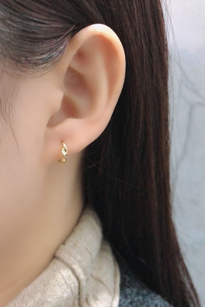 1 Paire Argent Sterling 925 Irrégulier Cercle Des Boucles D'Oreilles display picture 1