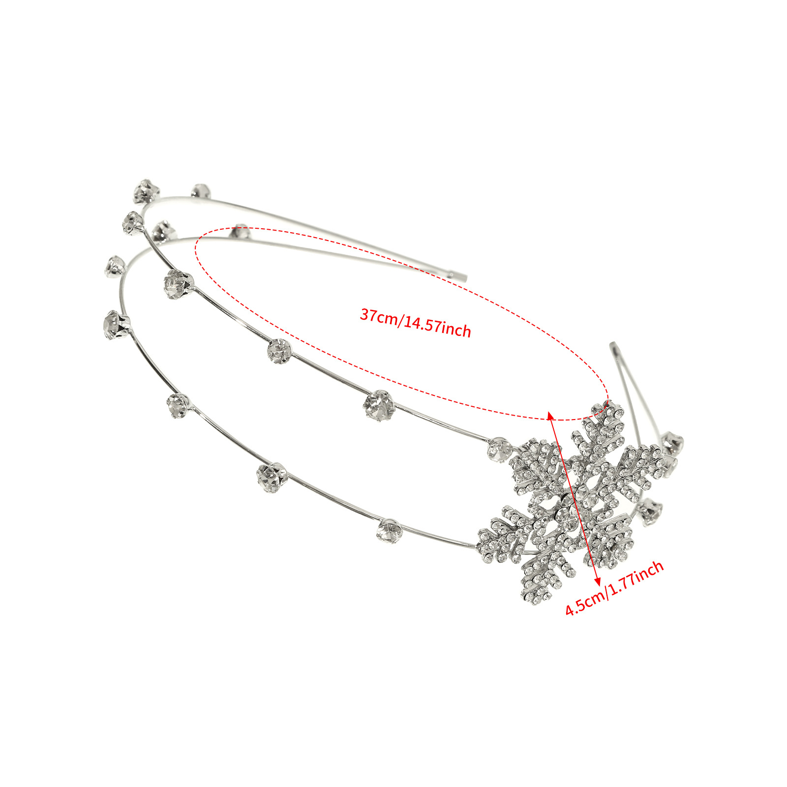 Double Layer Snowflake Zircon Bridal Headband For Wedding_voghion.com