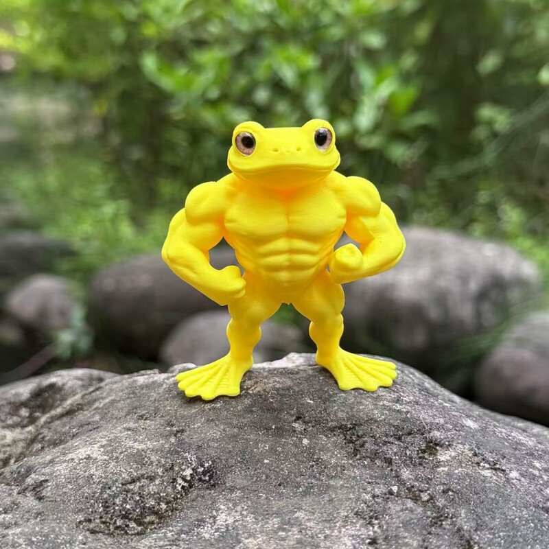 跨境爆款3d打印肌肉蛙桌面玩具摆件健美蛙手办bodybuilding frog|undefined