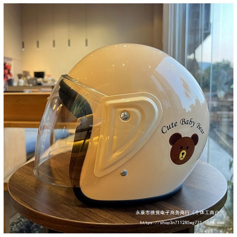 Winter 3C Safety Certified Electric Vehicle Helmet Motorcycle Battery Car Cartoon