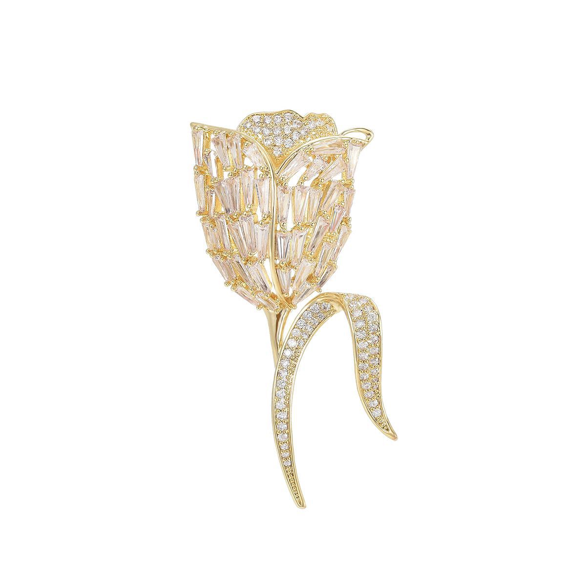 Spilla a tulipano con diamanti elegante spilla da risvolto_voghion.com