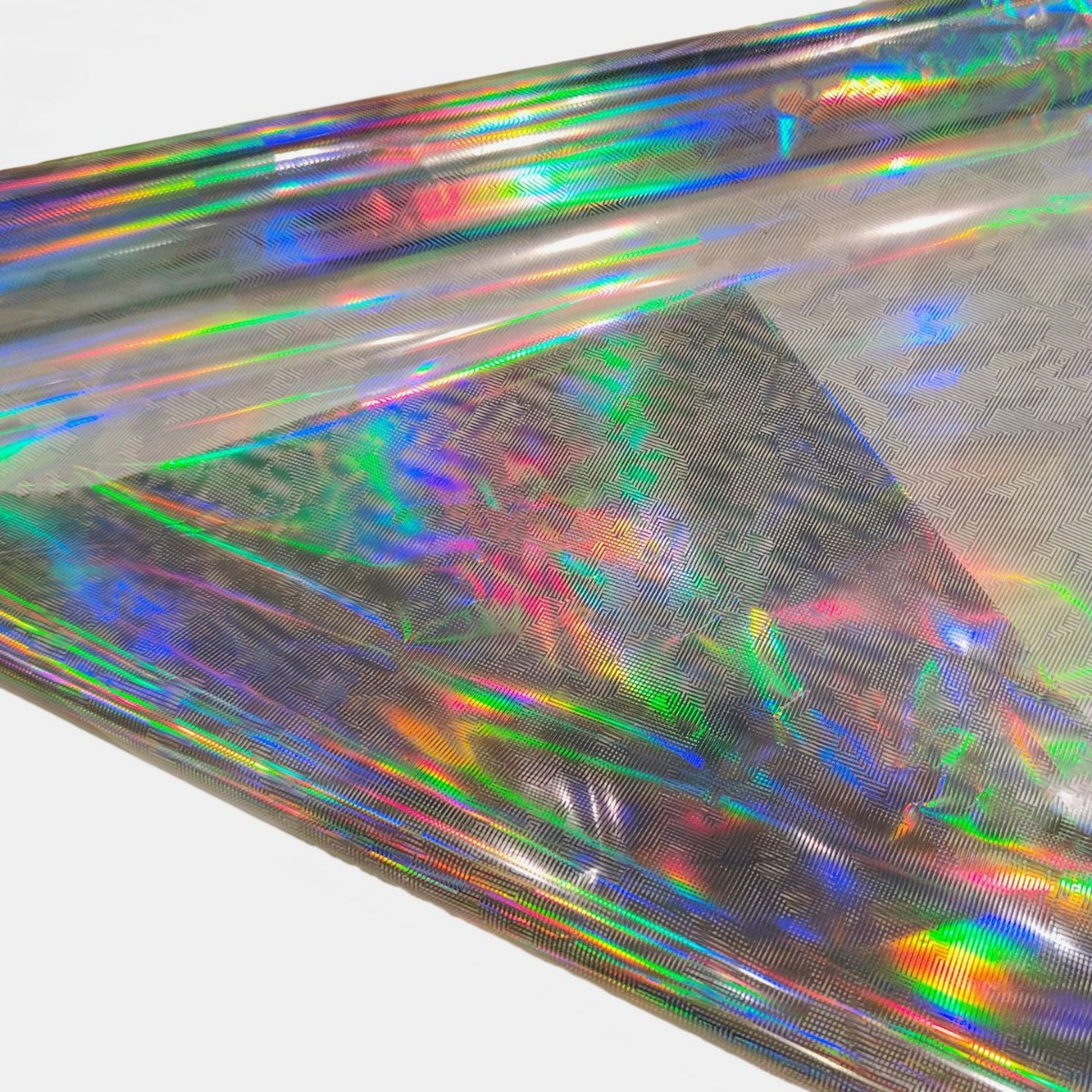 直销PET银色素面回形纹镭射镀铝洗铝转移膜耐高温预涂膜装饰材料