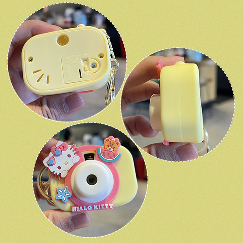 Cartoon creative fruit Sanrio series projector Melody kt cat camera backpack gift pendant keychain