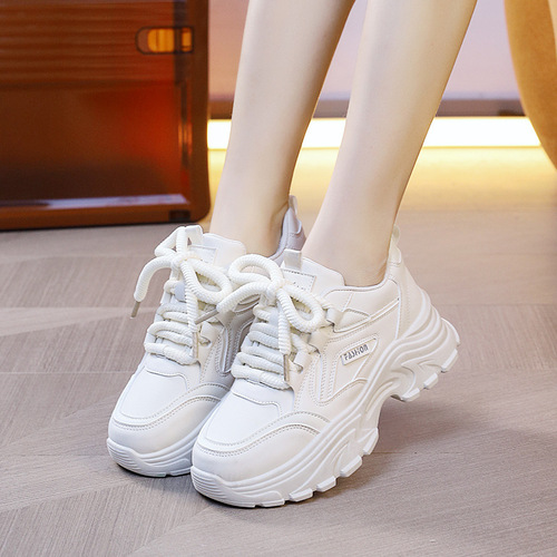 Father's Shoes Women's Ins Trend 2025 Spring Versatile Retro Sports Casual Shoes Thick Sole Women's Shoes 8821