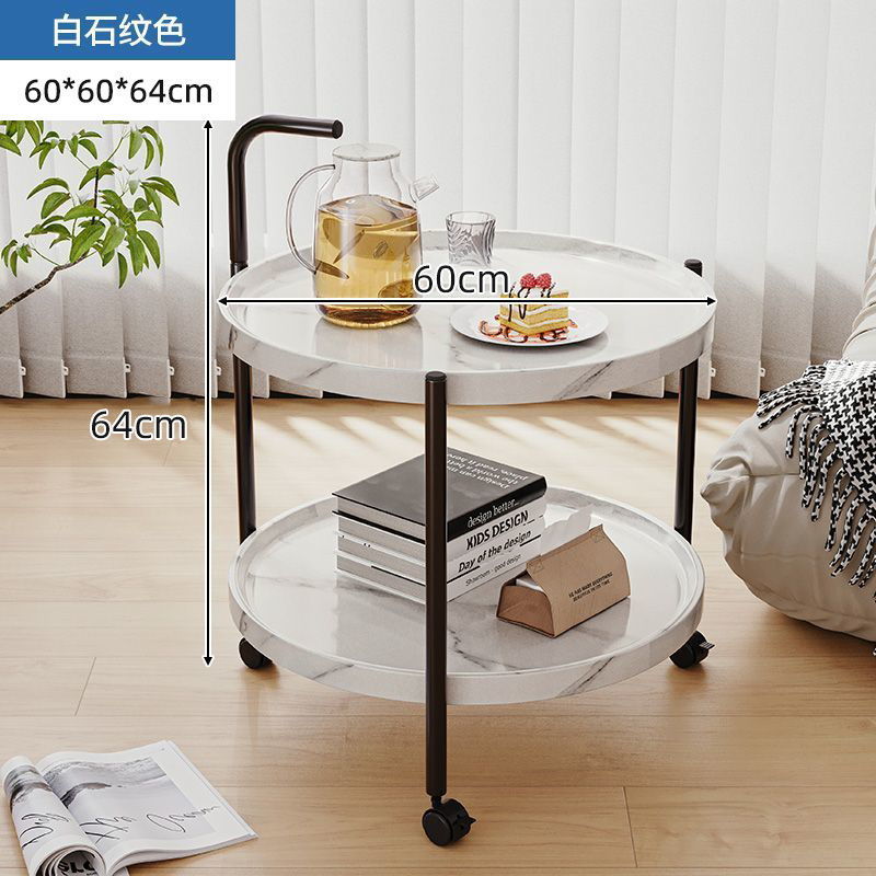 원형 카트 60x65 흰 돌 패턴