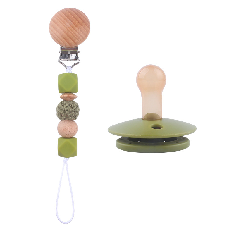 Nuevo bebé haya clip chupete cadena bebé creativo de silicona octogonal cuentas anti-caída cadena chupete traje