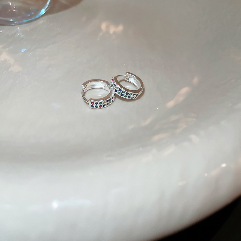 Simple Style Heart Shape Copper Plating Zircon Earrings 1 Pair