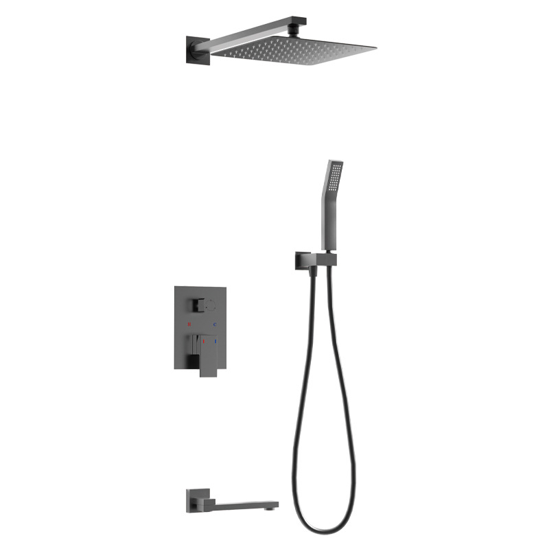Todo el cobre, uno por uno, ducha preincrustada de fusión en caliente, pantalla de ducha de temperatura constante integrada, espejo de ducha, boquilla de lluvia, juego de presurización
