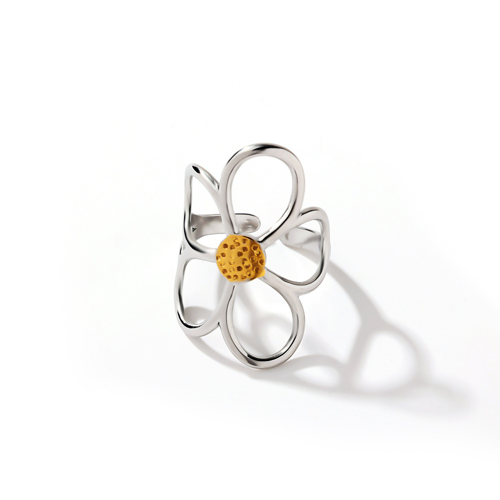 golden high quality asymmetrical glossy ring stainless steel