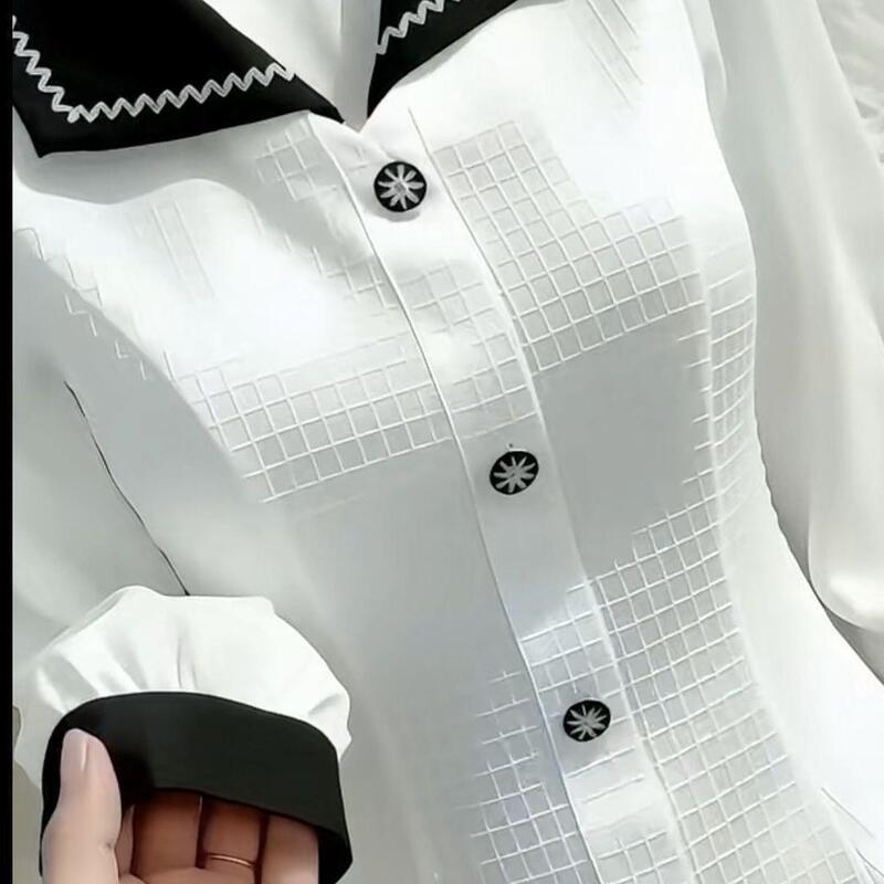 Chiffon Shirt for Women 2026 Summer New Style Doll Collar Fashionable Elegant Chic Blouse High-End Unique Top Trendy Chiffon Shirt for Women 2026 Summer New Style Doll Collar Fashionable Elegant Chic Blouse High-End Unique Top Trendy