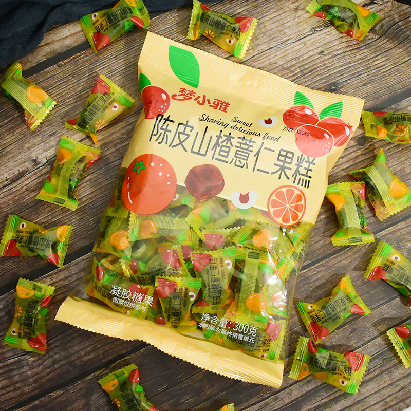陈皮山楂薏仁果糕软糖Q弹软糯夹心糖休闲办公室零食糖果支持批发