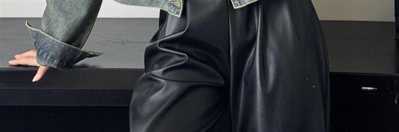 Kurtka motocyklowa dla chłopca ze stójką i dżinsowym kołnierzem, jesień 2025, nowa, unikatowa, zapinana na zamek, luźna, krótka bluzka w stylu retro_voghion.com