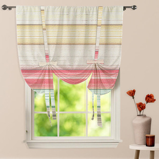 Cross-border Hot Sale Striped Leopard Vintage Pattern Strap Curtain Hot Sale Printed Curtain for Bedroom Living Room
