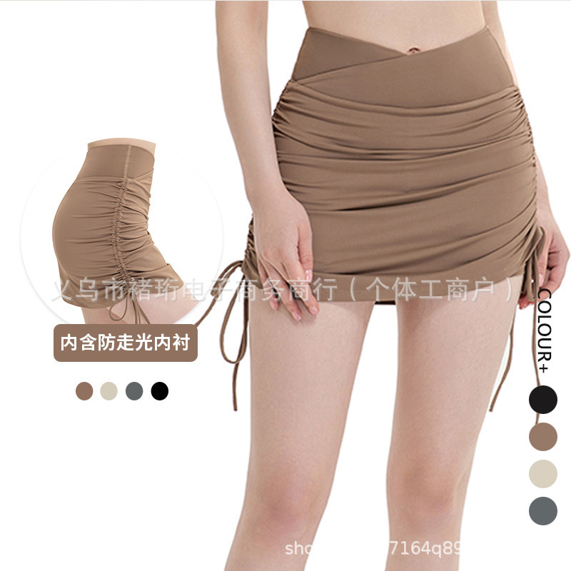 LUと同じスタイルの女性用ヨガドローストリングショーツ|undefined