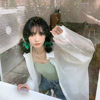 厂家直销-可定制-爆款夏日衬衫女款韩式透气清凉百搭防晒上衣衬衫