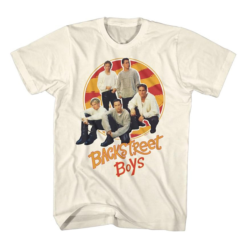 90S Backstreet Boys Boy Band Pop Music American Retro Direct Print T-Shirt