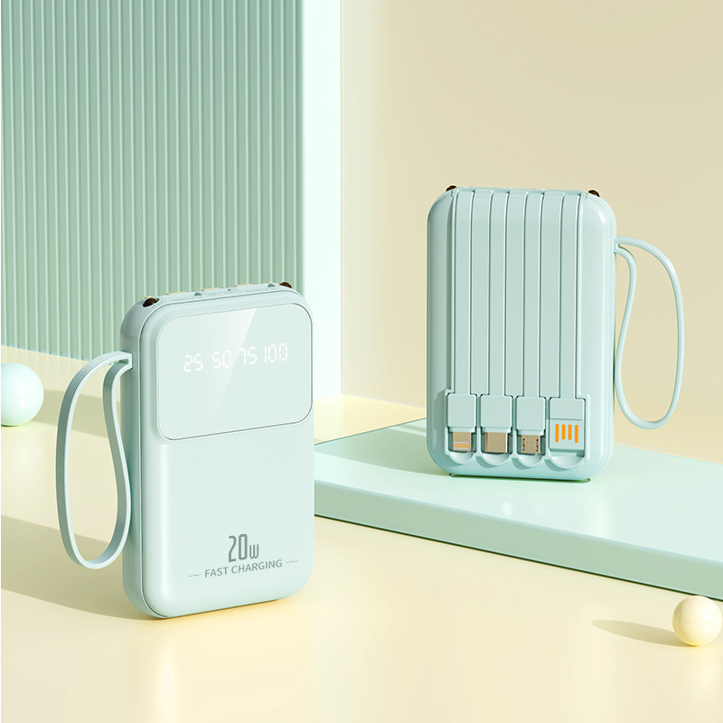 クロスボーダー卸売り自帯線充電宝20000ミリアンペア大容量携帯移動電源プレゼントカスタムロゴ|undefined