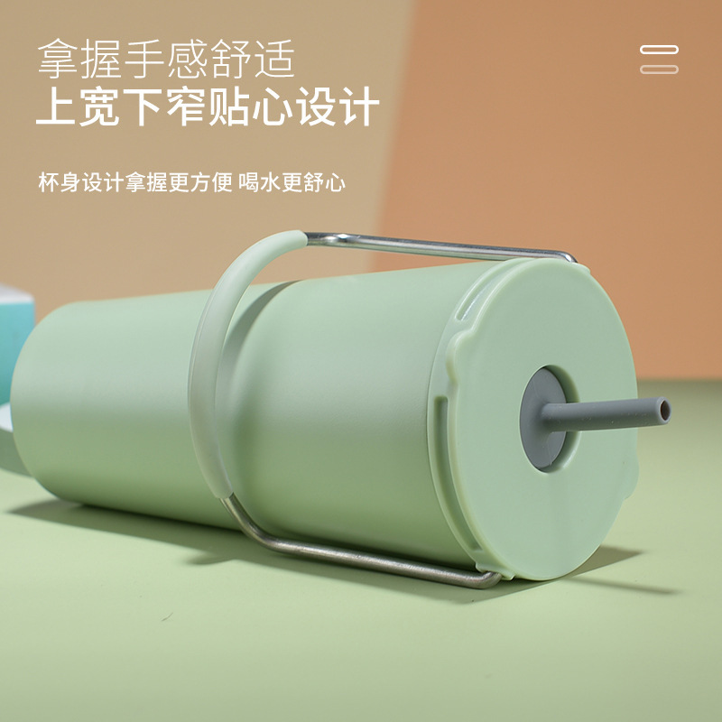 Transfronterizo exclusivo Americano portátil Taza de paja portátil de acero inoxidable del coche de Vacío Termo taza de café taza