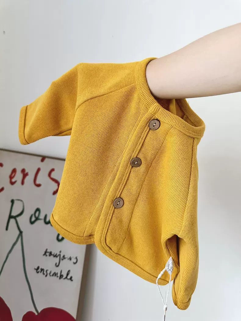 Ins Style Male and Female Baby Cotton Type a Long-Sleeved Cardigan Jacket Spring & Fall Seasons Infant and Toddler Style Clothes Knitted Tops